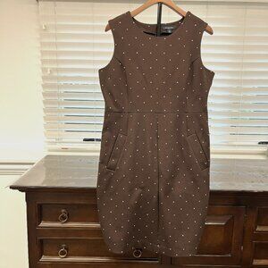 Lands' End Women's Brown w/silver & gold dots- Sz 14